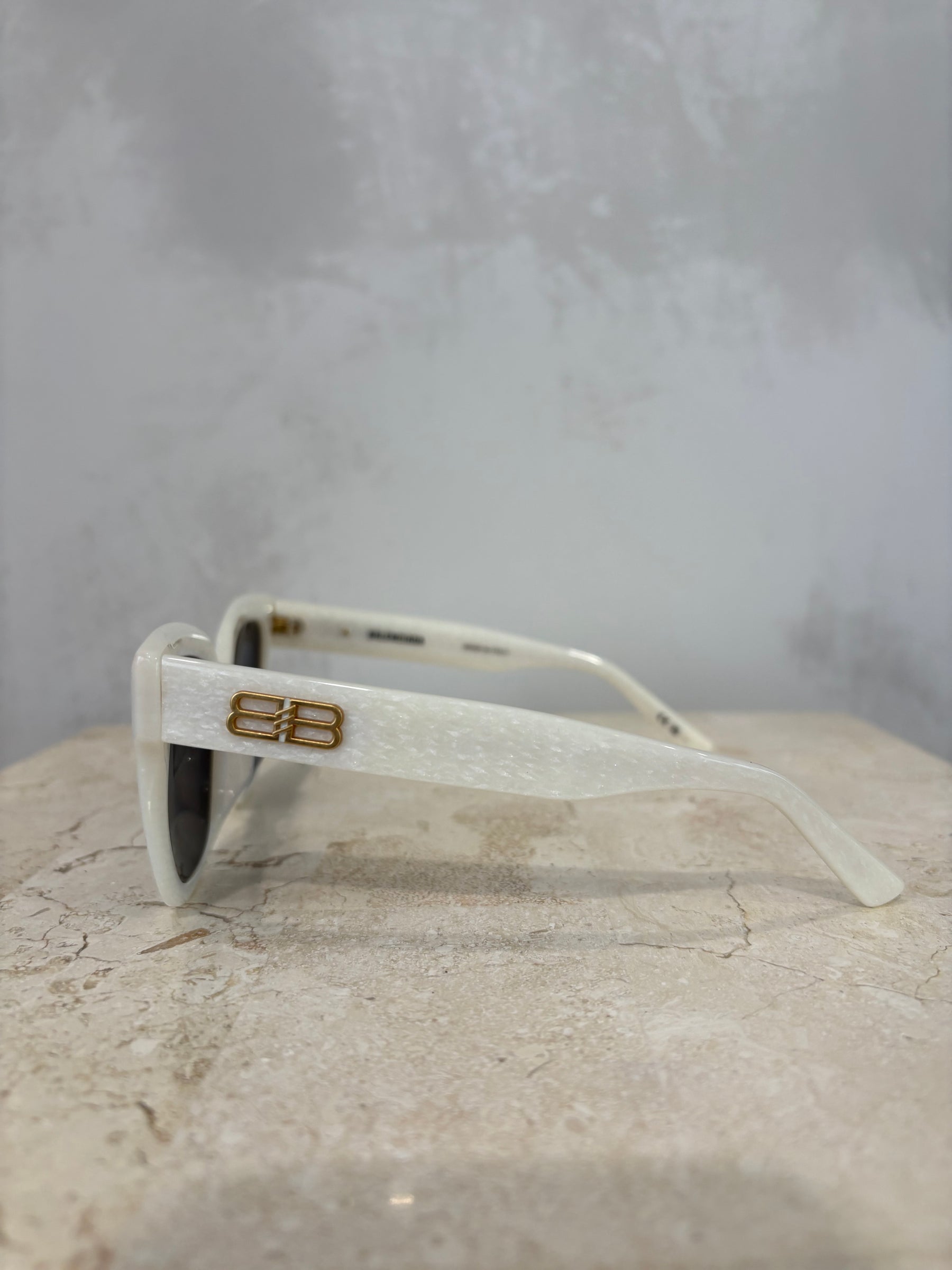 Balenciaga White Oversized Square Sunglasses