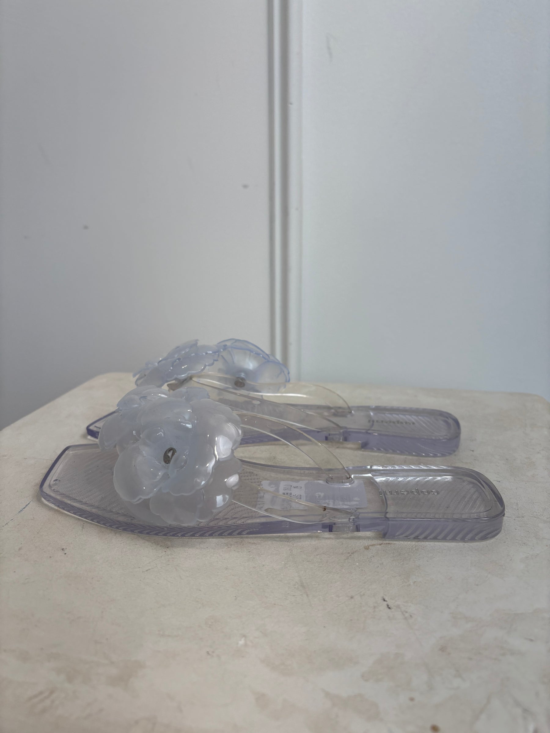 Coperni Clear PVC Flower Thongs, 38