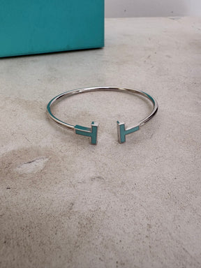 Tiffany & Co. T Silver and Turquoise Wire Bracelet