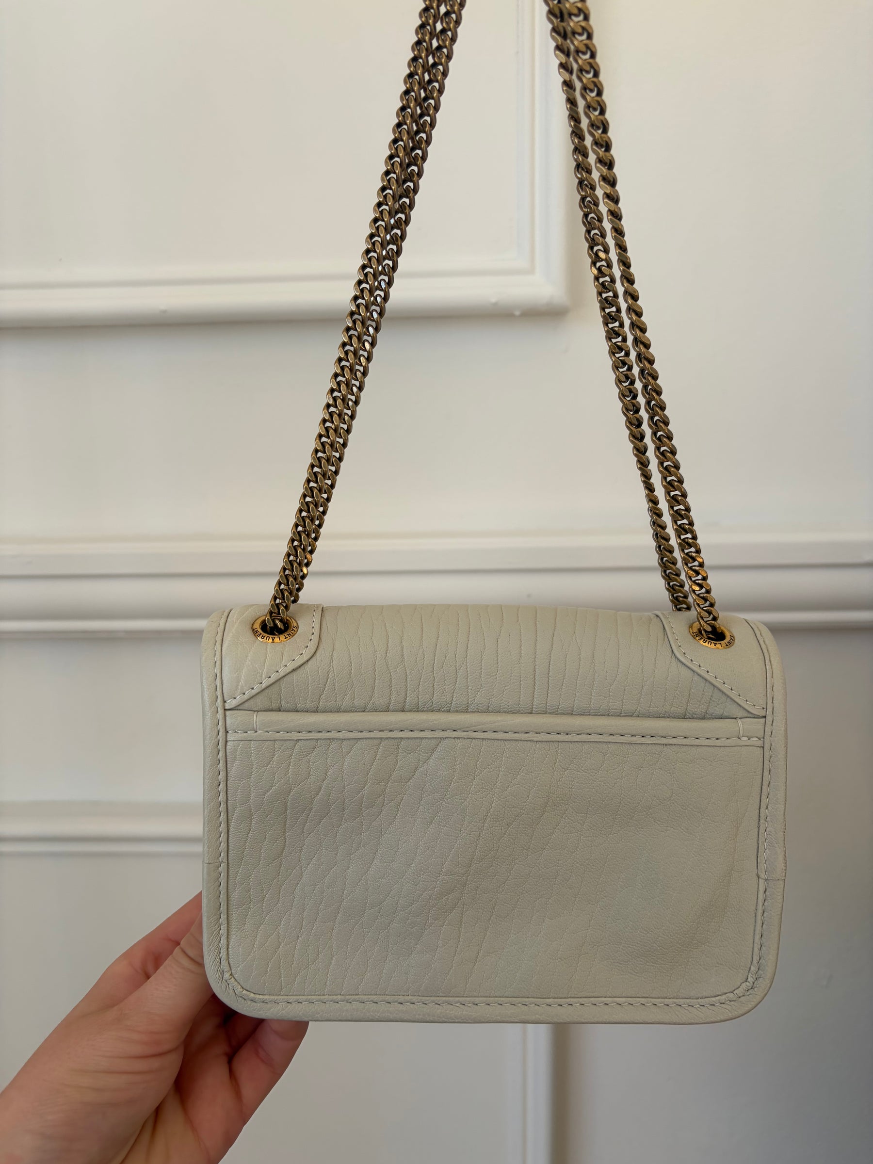 Saint Laurent Ivory Leather Baby Nikki Bag