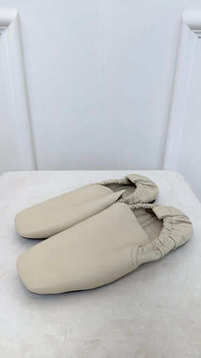 a.emery Cream Leather Square Toe 'Delphine' Loafer, 36