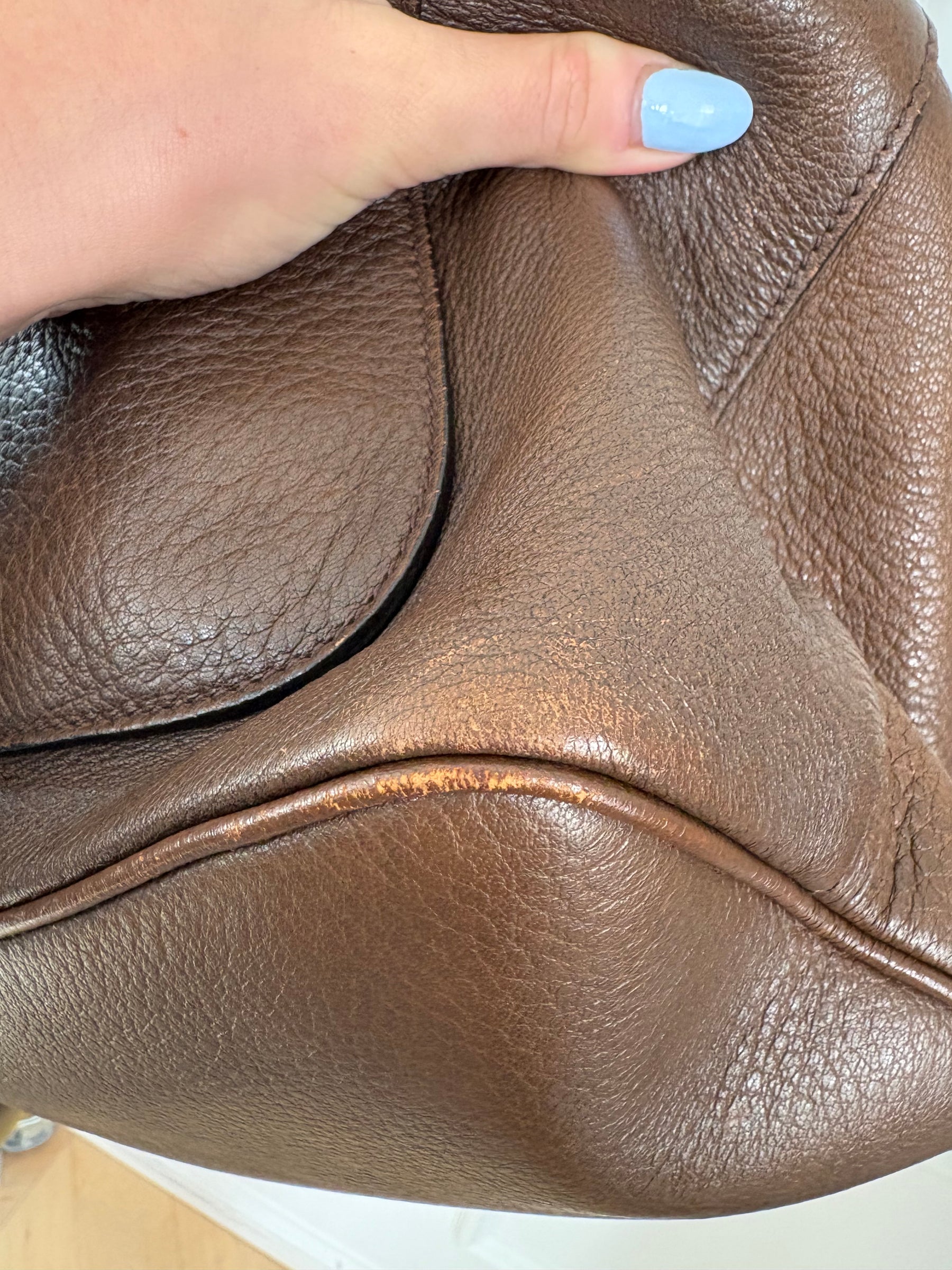 Prada Chocolate Brown Leather Hobo Bag