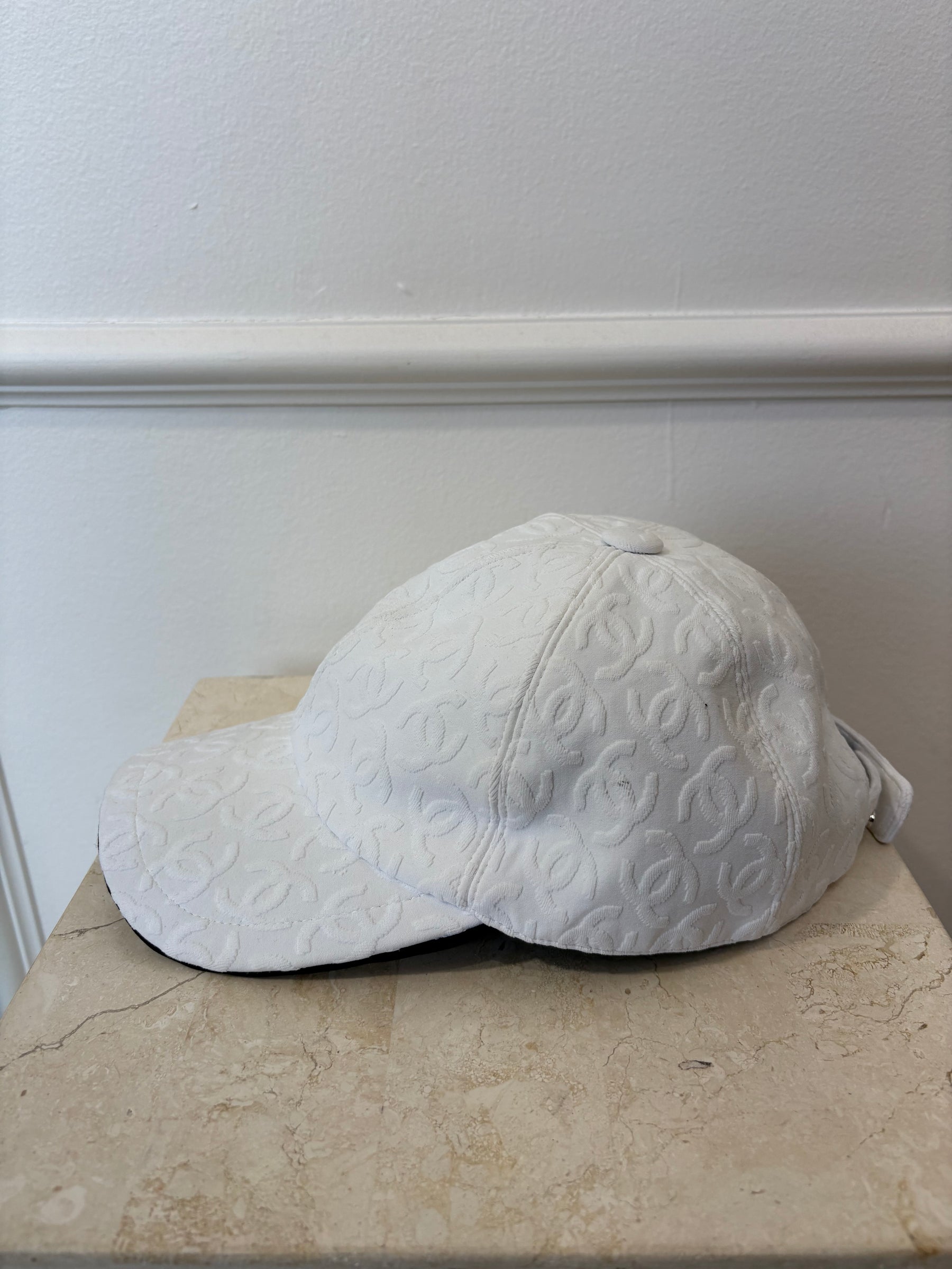 Chanel White Logo Cap