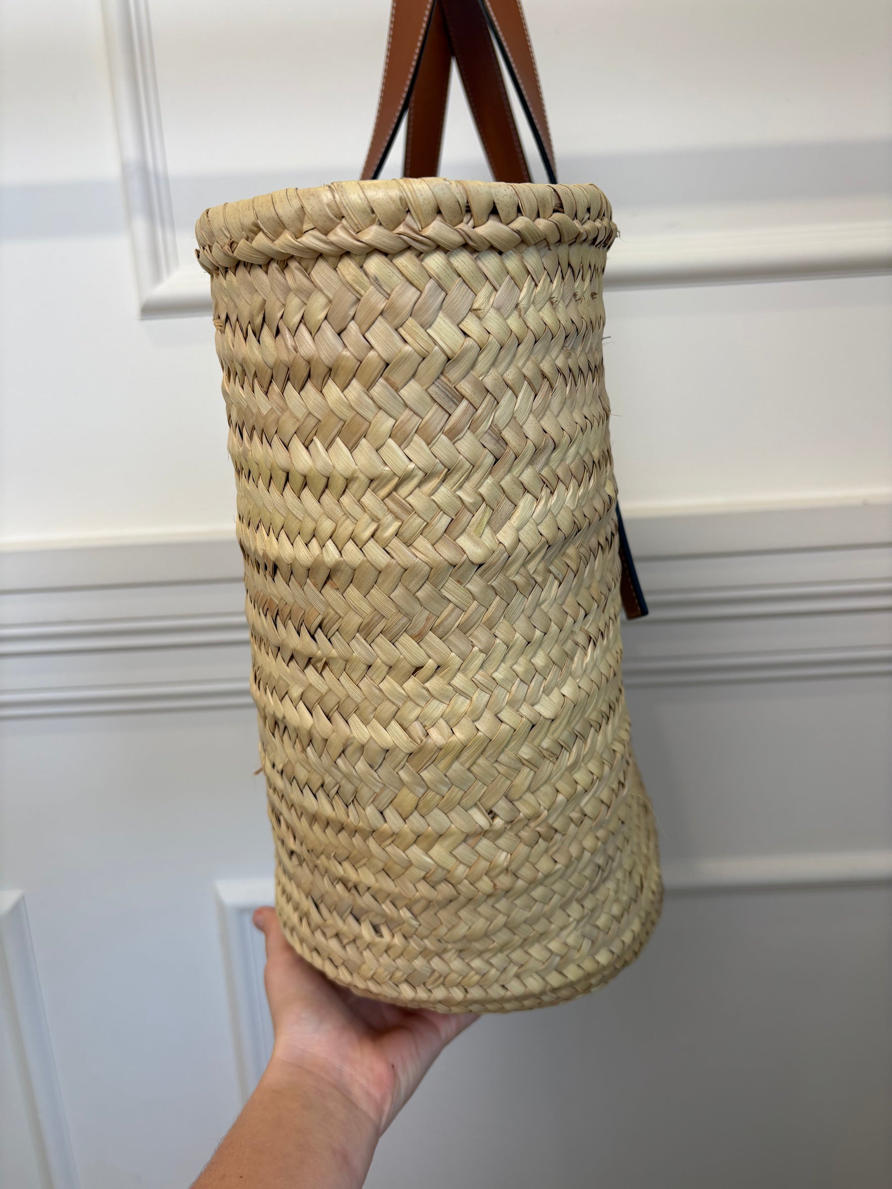 Loewe Large Leather Trimmed Basket Tote
