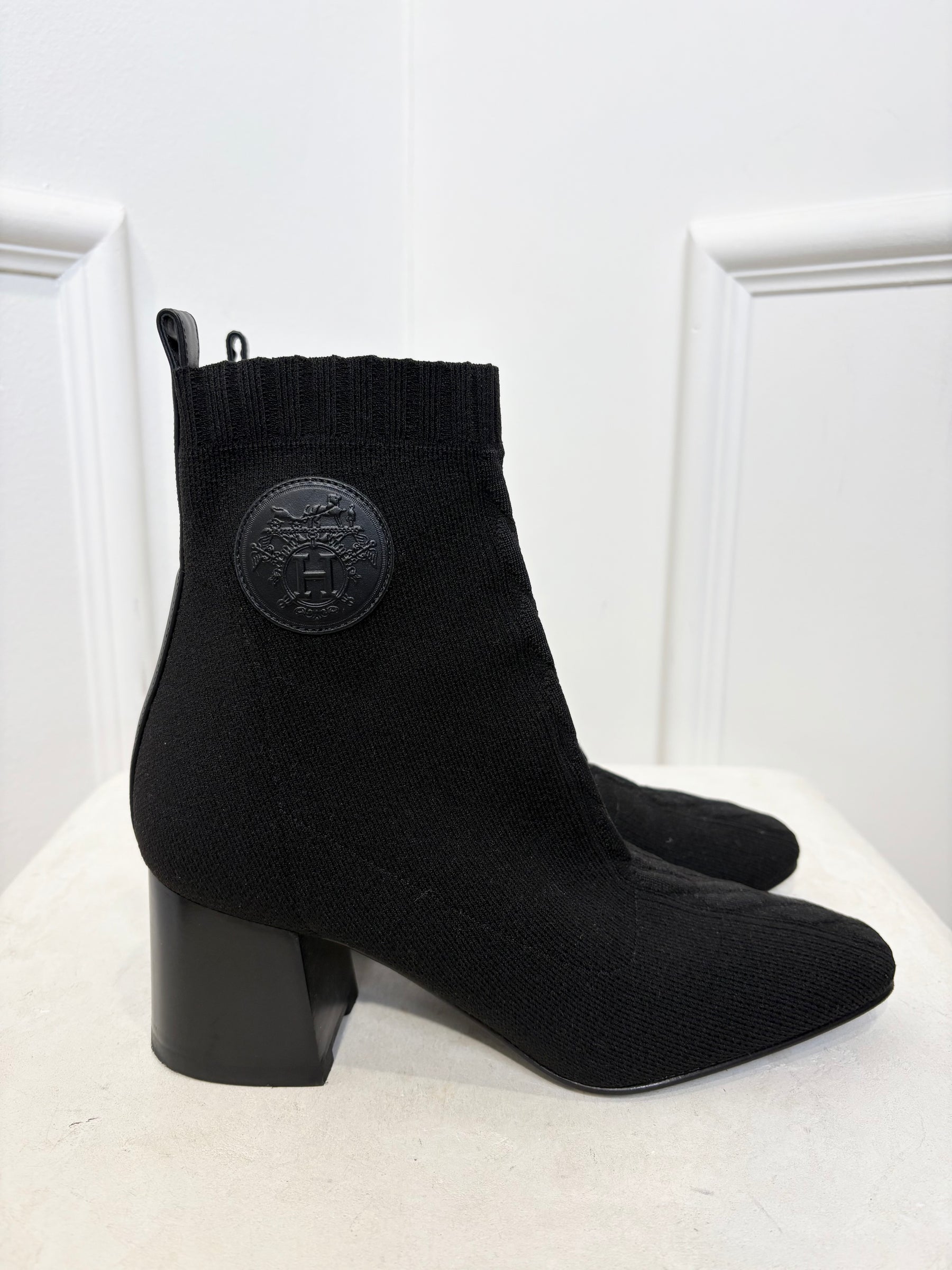 Hermès Black Sock Boot, 36.5