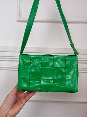 Bottega Veneta Parakeet Green Intrecciato Leather Cassette Bag