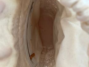 Oroton Raffia and Cream Leather Bucket Bag