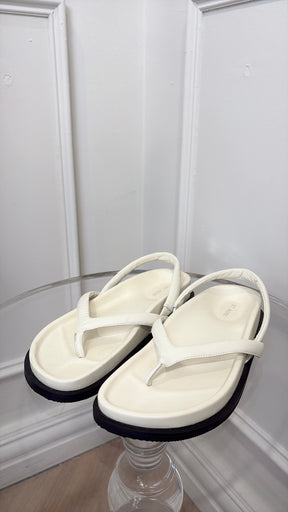 St Agni Cream Thong Sling Back Sandals, 39