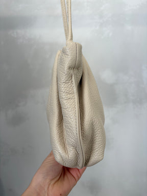 A-ESQUE Cream Leather Pouch Shoulder Bag