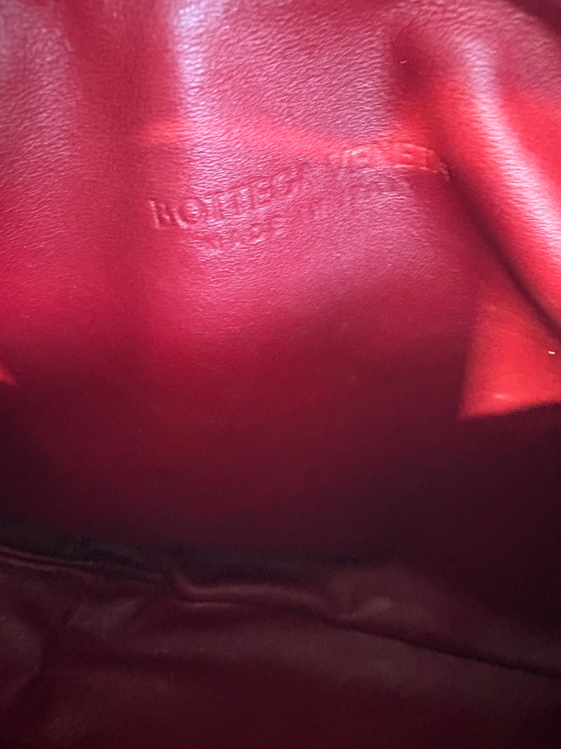 Bottega Veneta Red Leather Intrecciato Mini Jodie Bag
