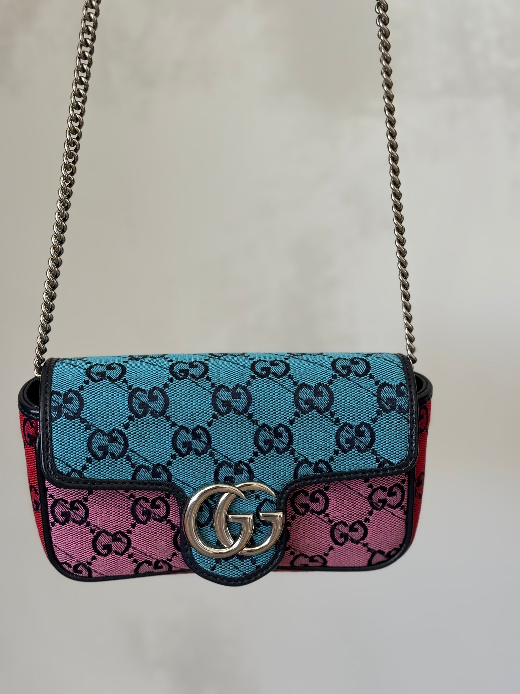 Gucci Multi Canvas Monogram Super Mini Marmont Bag