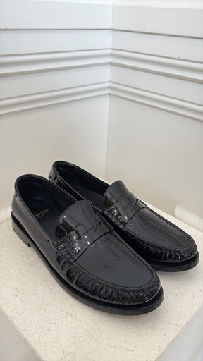 Saint Laurent Black Patent Le Loafer, 39