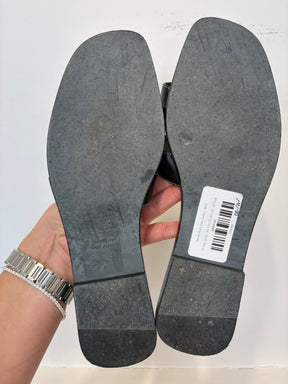 Hermès Black Oran Sandals, 40.5
