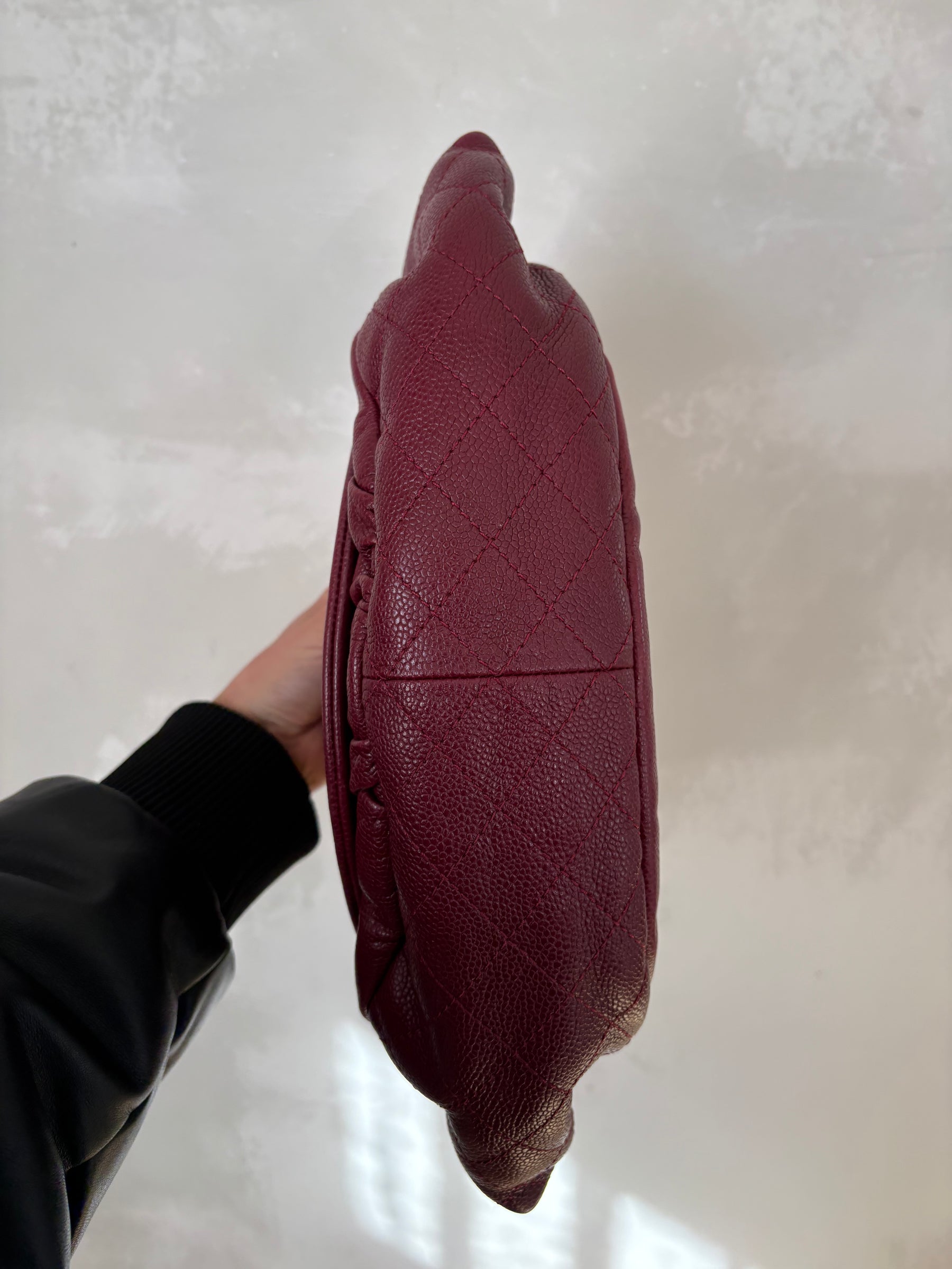 Chanel Timeless Half Moon Flap Bag Burgundy