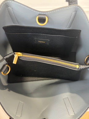 Oroton Black Grained Leather Mini Tote