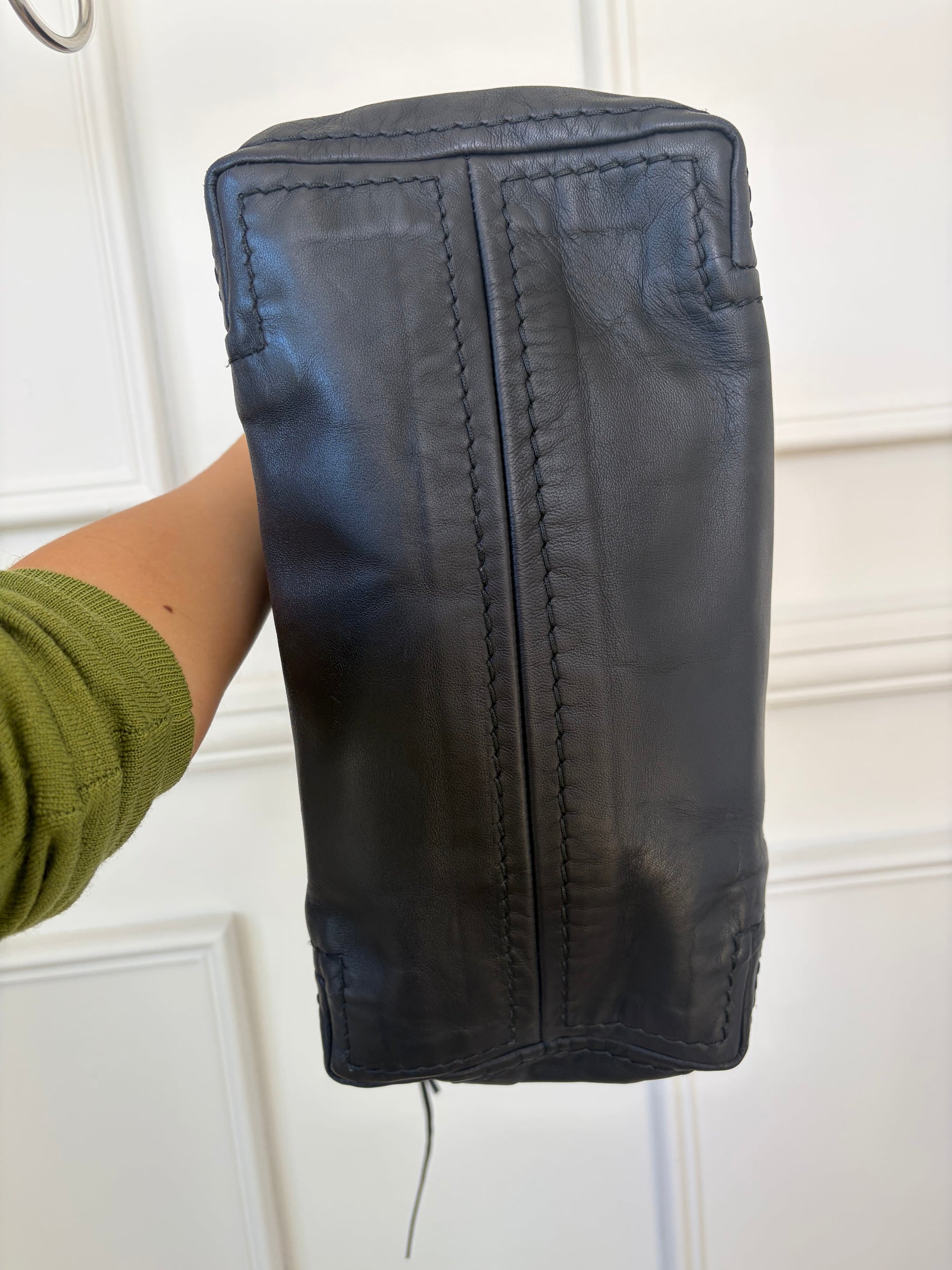 Jimmy Choo Black Leather Bangle Hobo Bag