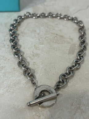 Tiffany & Co. Sterling Silver Toggle Heart Necklace