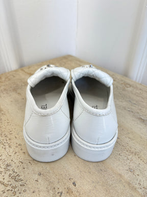 Chanel White Patent Leather Turn Lock Loafer, 35C