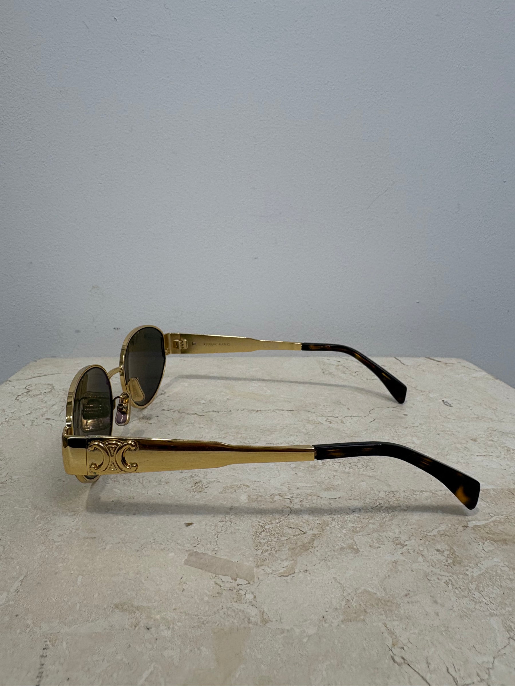 Celine Triomphe 01 Metal Sunglasses Gold
