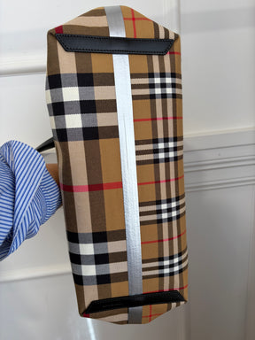 Burberry Beige Canvas Giant Check Tote