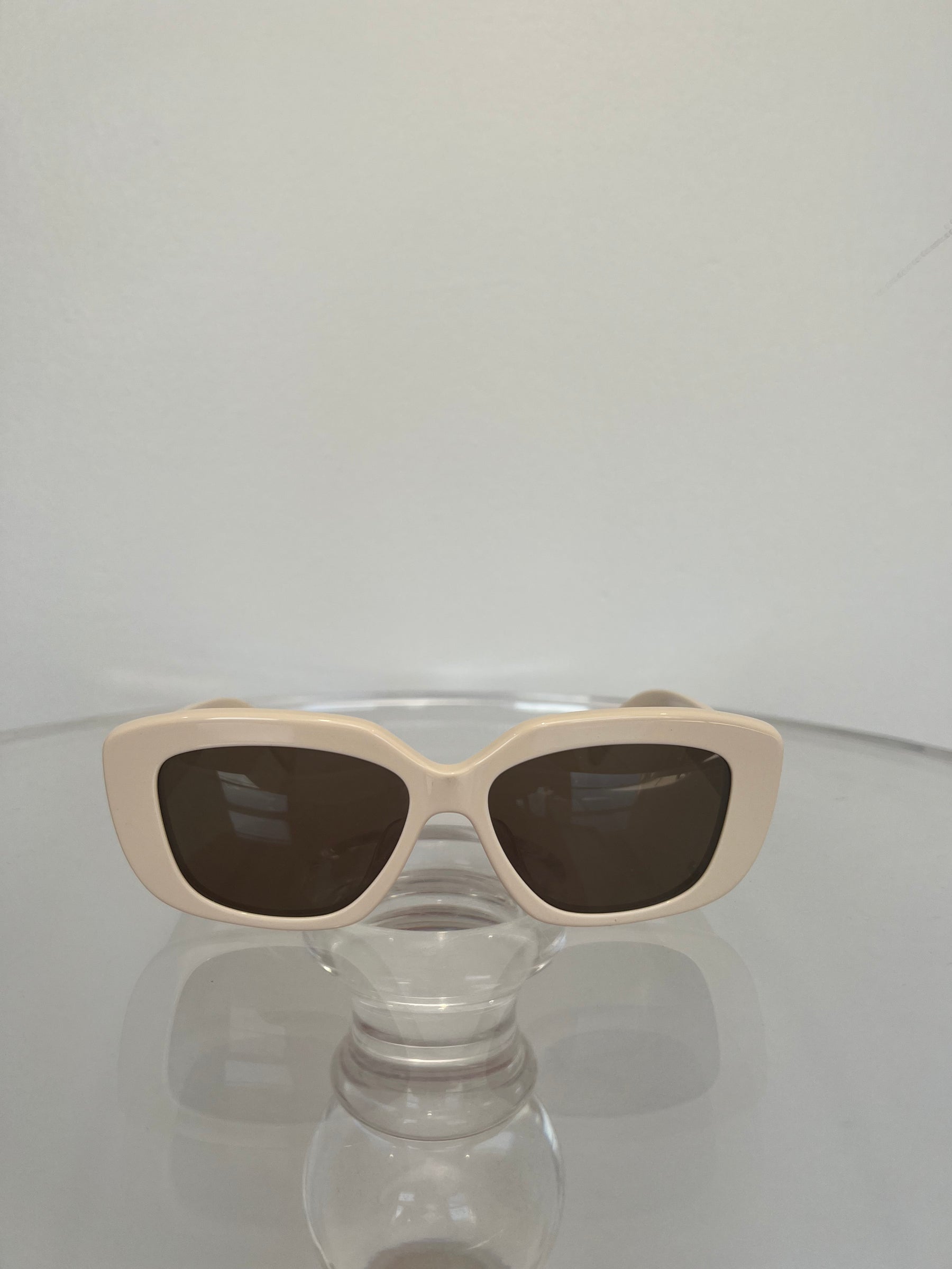 Céline Cream Square Triomphe Sunglasses