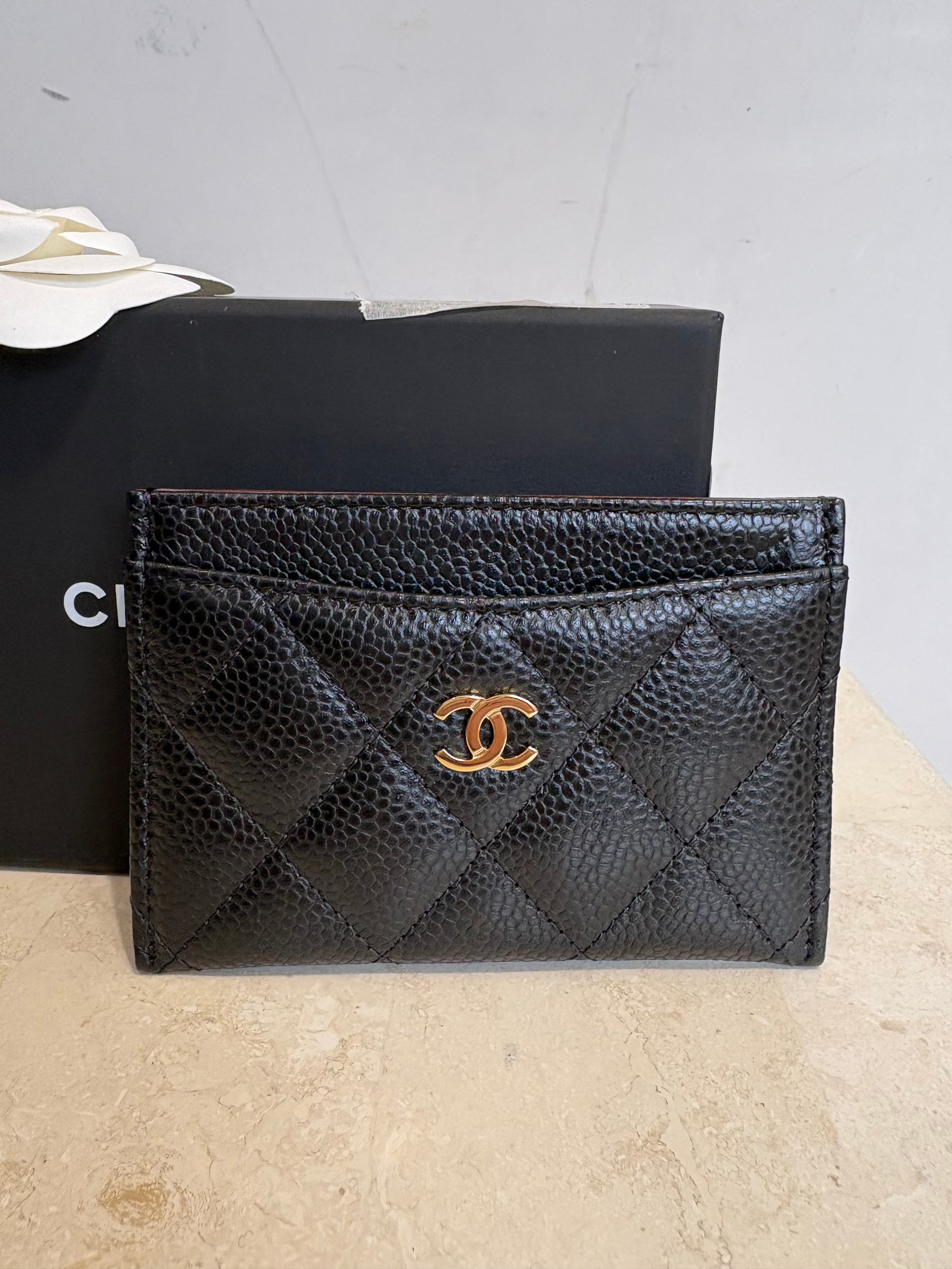 Chanel Quilted Card Holder Black