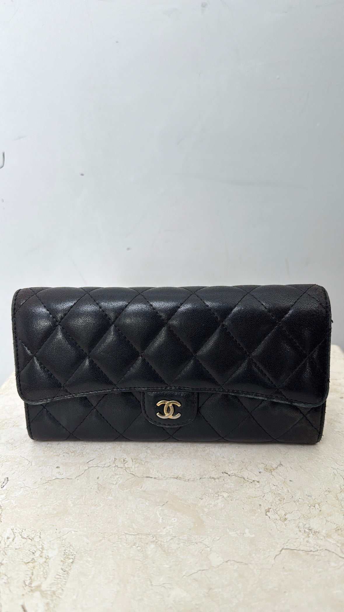 Chanel Quilted Lambskin Long Wallet
