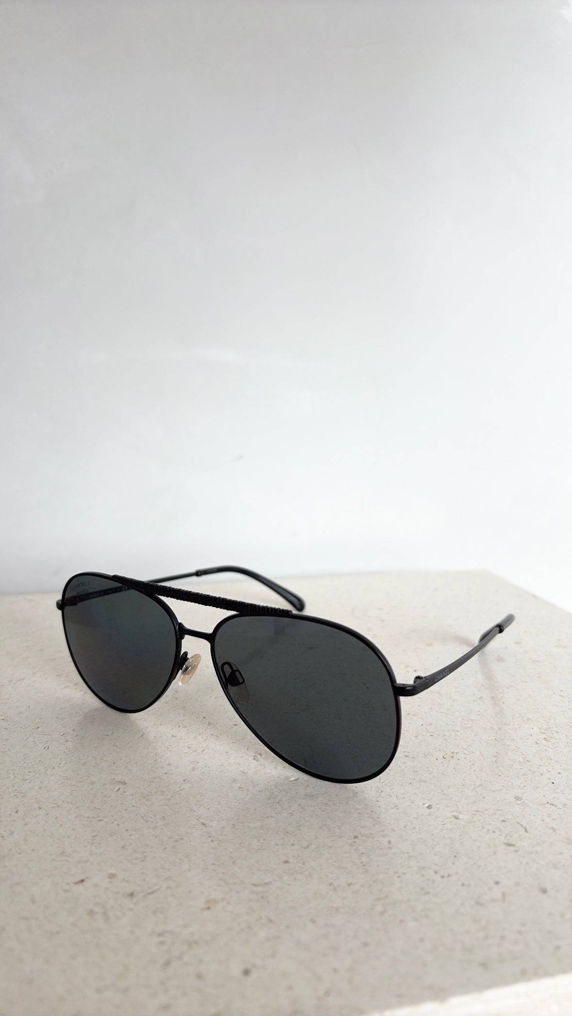 Chanel Black Aviator Sunglasses