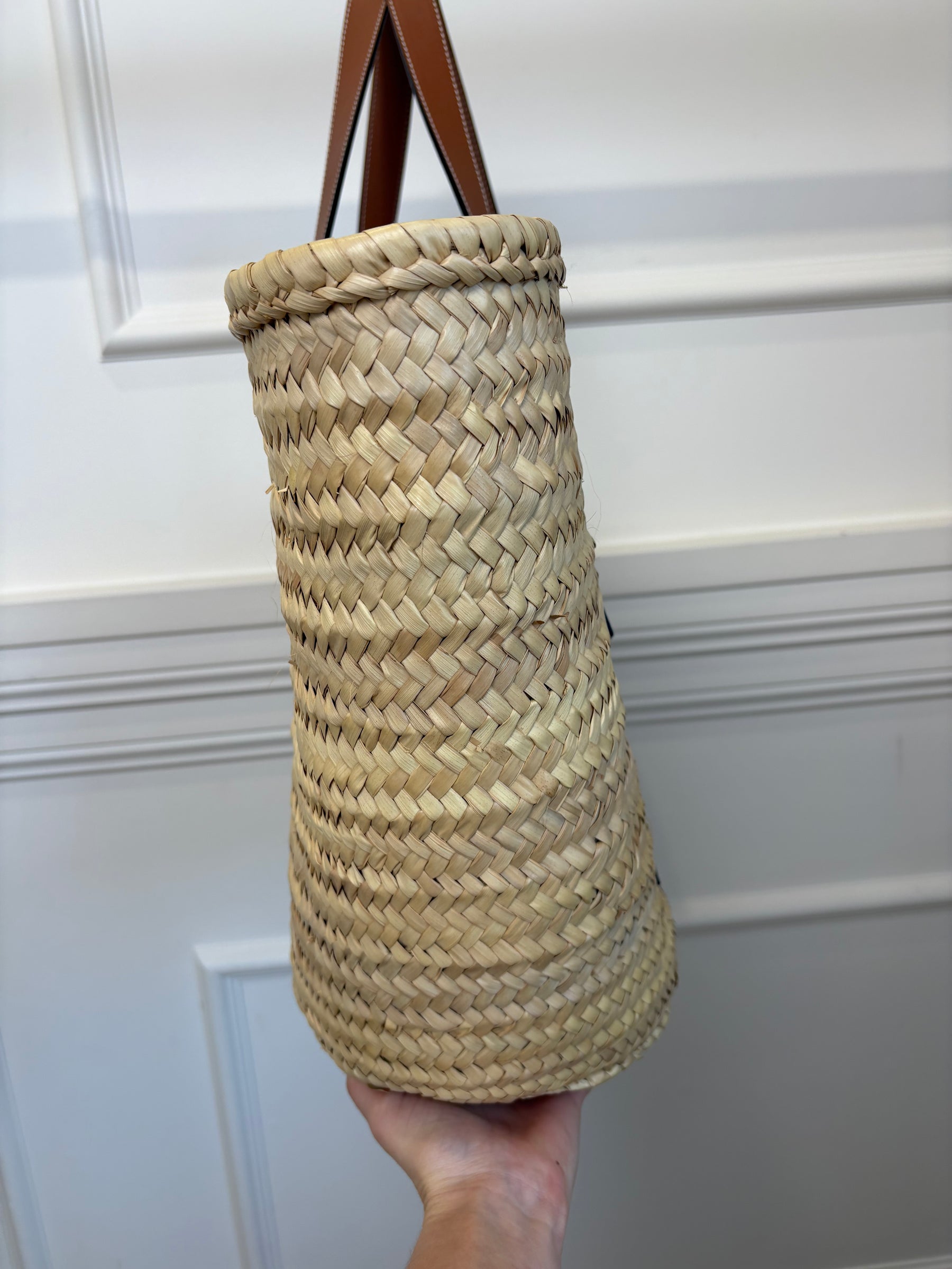 Loewe Large Leather Trimmed Basket Tote