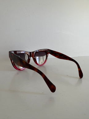 Celine Tortoiseshell and Fuschia Ombre Oversized Cat eye Sunglasses