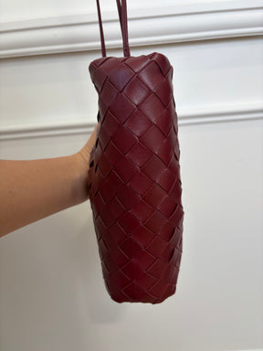 Bottega Veneta Burgundy Intrecciato Leather Mini Pouch Bag