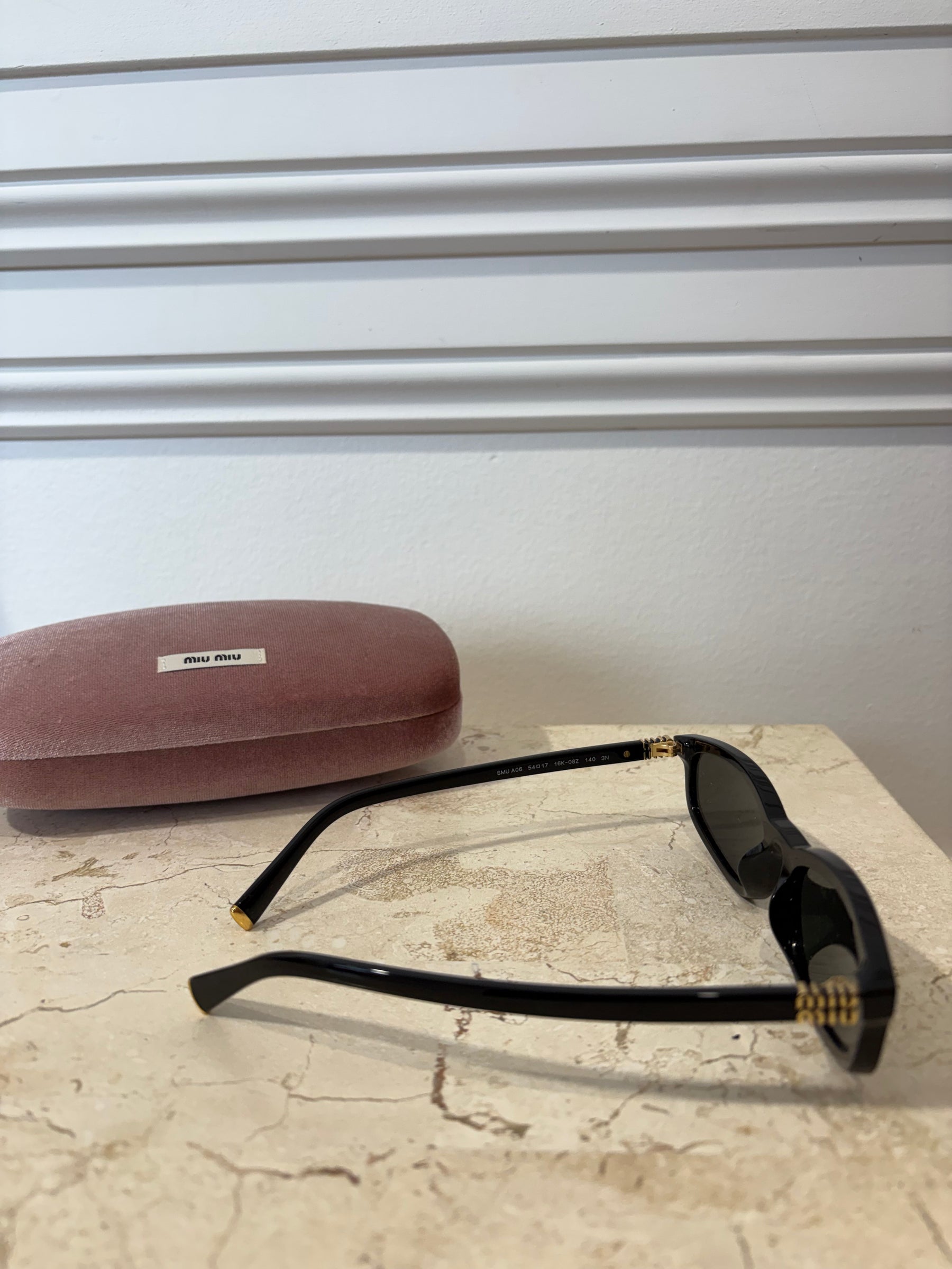 Miu Miu A06S Slim Sunglasses Black