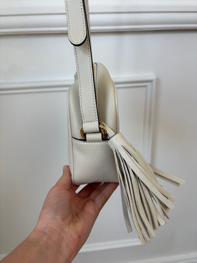 Gucci Cream Leather Blondie Logo Camera Bag