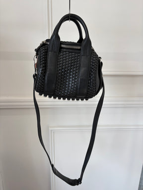 Alexander Wang Black Woven Leather Rocco Bag