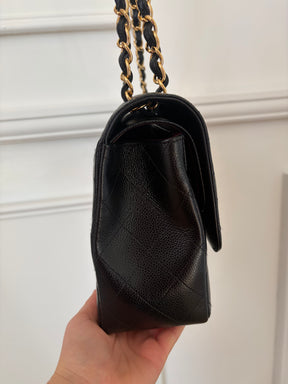 Chanel Black Caviar Leather Jumbo Classic Double Flap
