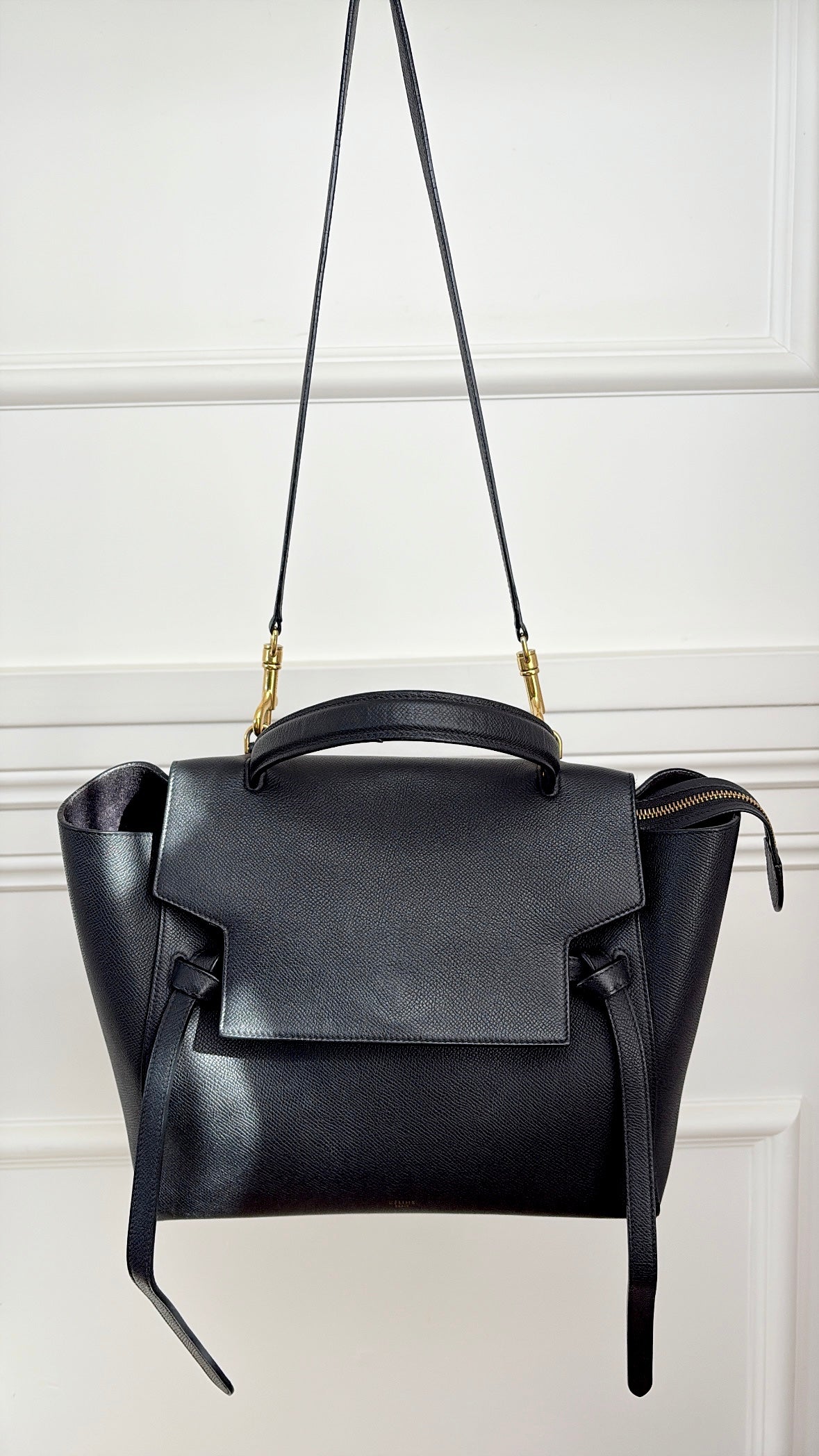 Celine Black Leather Belt Bag