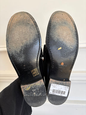 Celine Black Leather Triomphe Loafer, 42