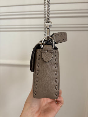 Fendi Dove Grey Calf Leather Baguette Bag