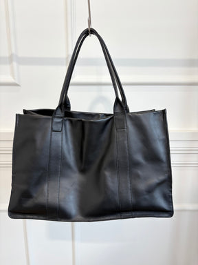 A-ESQUE Black Large Leather Tote