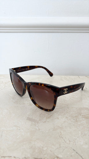 Chanel Tortoiseshell Oversized Sunglasses