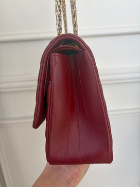 Chanel Maroon Quilted Leather 2.55 Reissue Medium Double Flap Bag