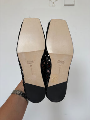 Camilla and Marc Braided Flat Shoes Black, 38