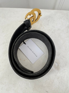 Gucci Black Leather GG Marmont Belt, 80