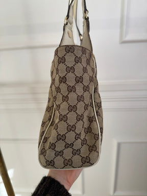 Gucci Beige Monogram Charmy Leather Bag