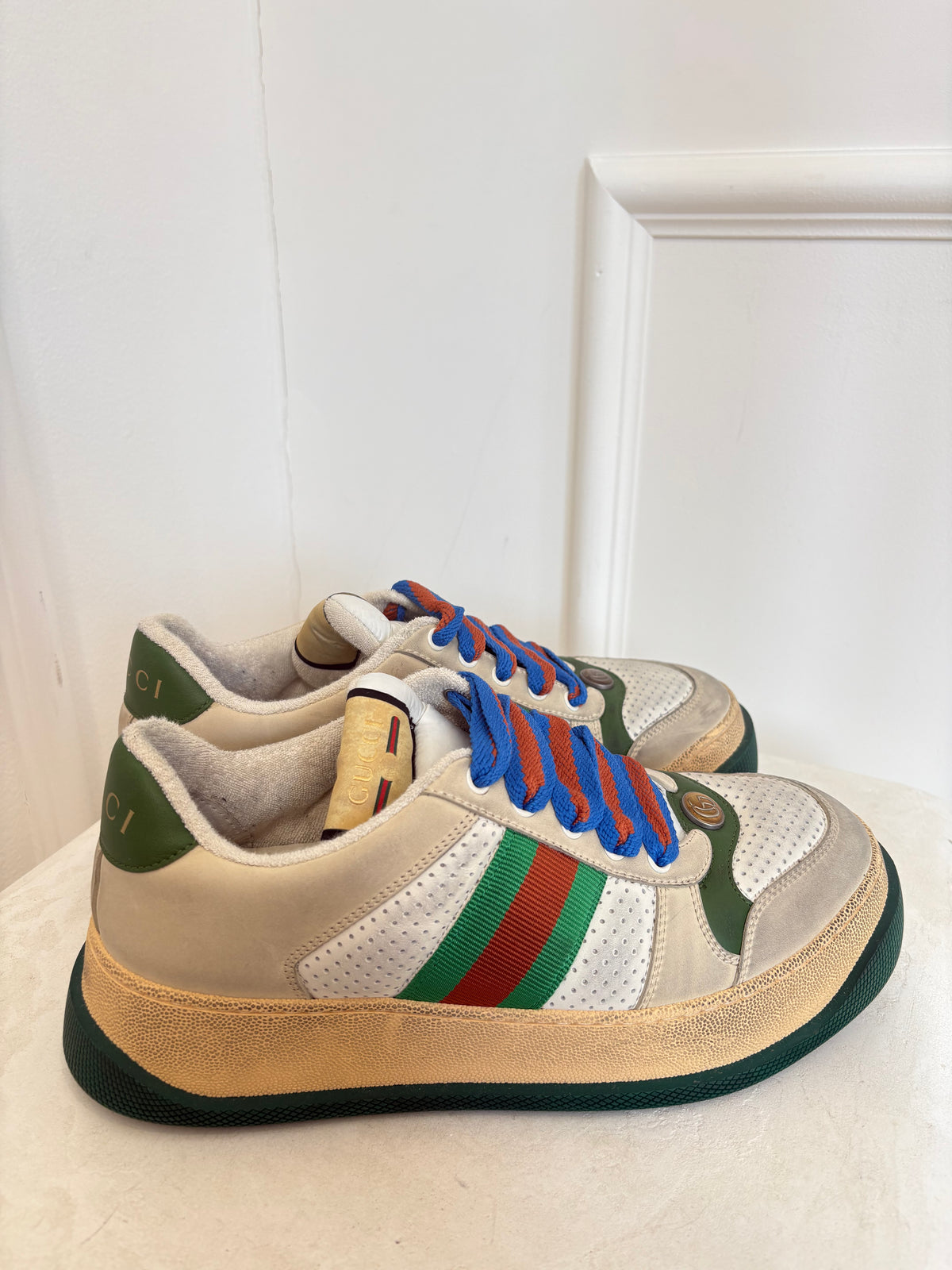 Gucci Chunky White and Green Sneakers, 40