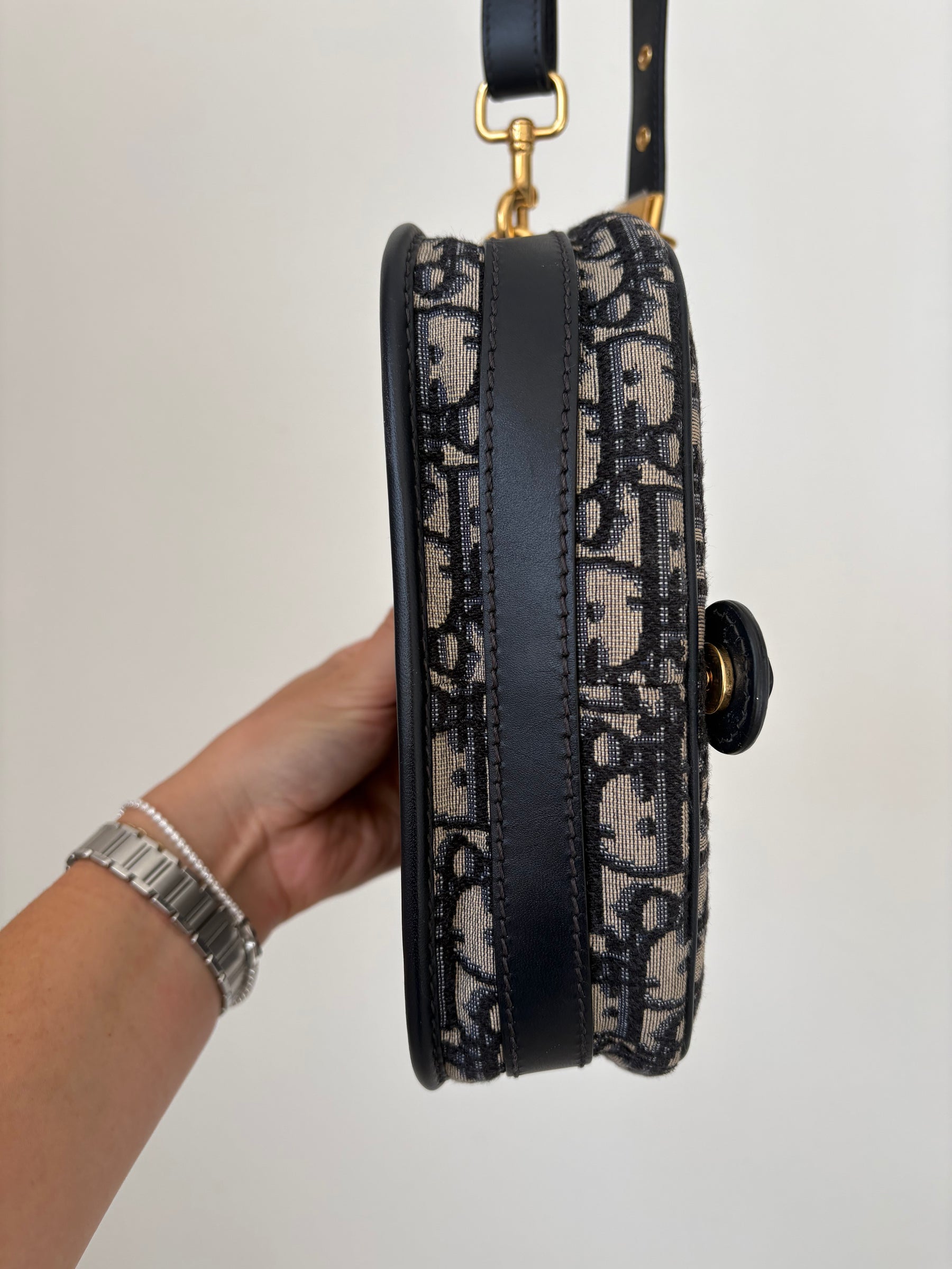 Dior Navy Oblique Canvas Bobby Bag