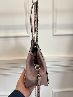 Valentino Garavani Rockstud Soft Leather Tote Beige Pink