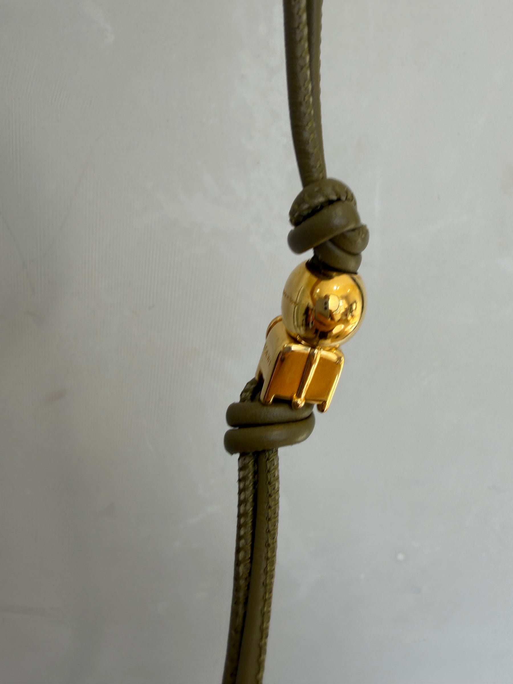 Loewe Khaki Leather Dice Charm
