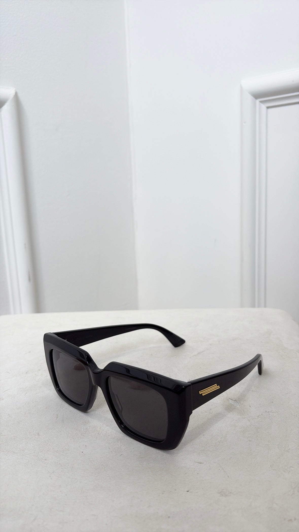 Bottega Veneta Black Square Frame Sunglasses