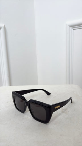 Bottega Veneta Black Square Frame Sunglasses